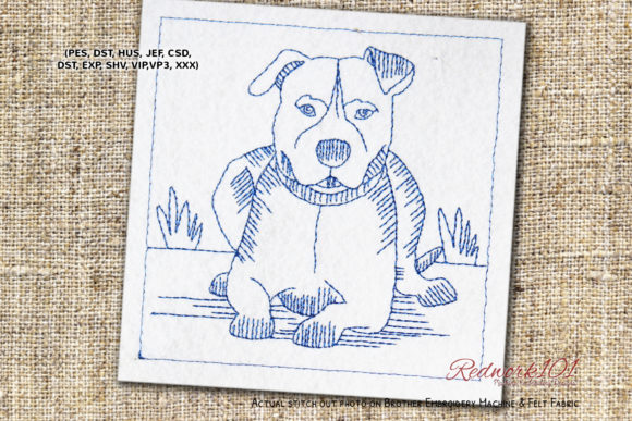 American Staffordshire Terrier Redwork: A Versatile Design