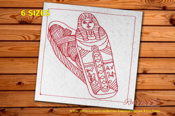 Ancient Mummy in a Sarcophagus Embroidery