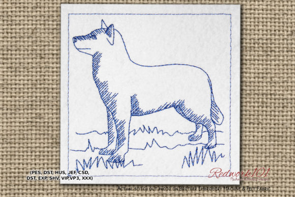 Captivating Siberian Husky Lineart for Embroidery