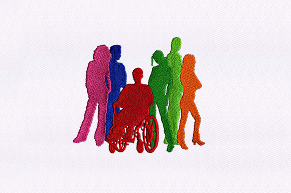 Colorful Silhouettes: A Vibrant Embroidery Design