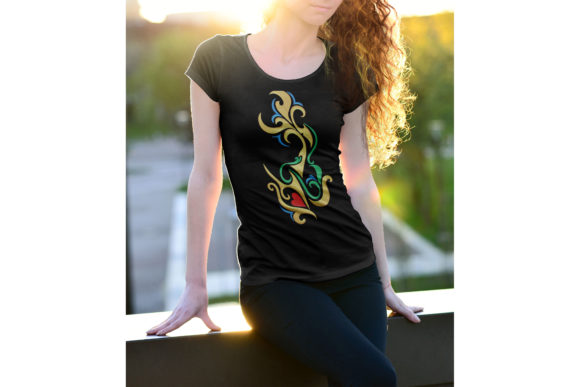 Flame Tribal: A Bold Embroidery Design for Apparel