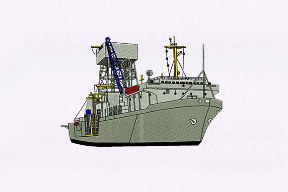 Large Industrial Ship: A Versatile Embroidery Design