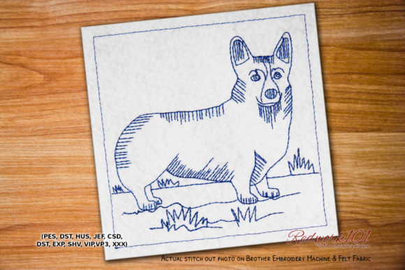 Pembroke Welsh Corgi Dog Redwork Review