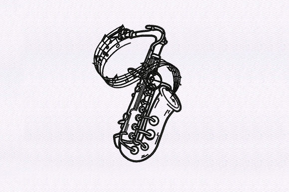 Playing Saxophone Design: A Musical Embroidery Gem