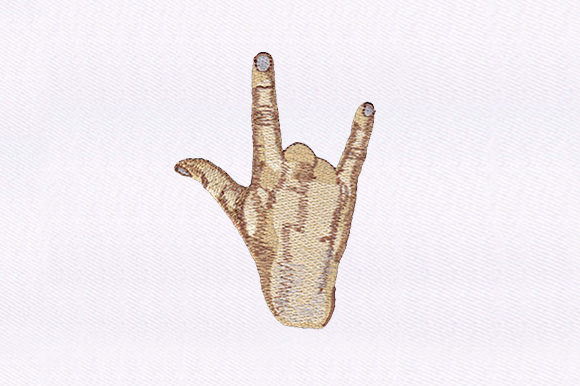 Rock on Fingers: A Bold Embroidery Design for Gifts